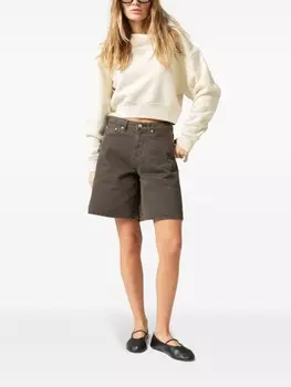 John Elliott шорты из денима с высокой посадкой и широкими штанинами, серый