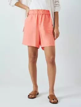 John Lewis Anyday однотонные шорты из смесового льна кораллового цвета