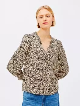 John Lewis Anyday рубашка в стиле ретро с животным принтом нейтрального цвета