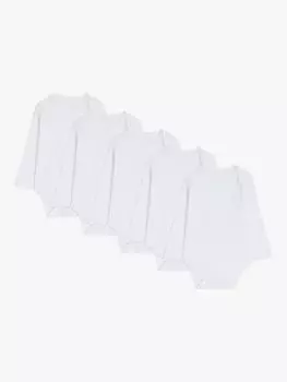 John Lewis baby gots боди с длинными рукавами из органического хлопка, 5 шт., белые