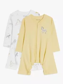 John Lewis получает детский комбинезон для сна при дисплазии тазобедренного сустава из органического хлопка, набор из 2 мульти-комплектов