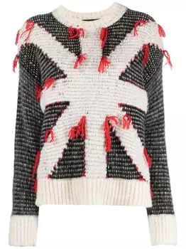 John Richmond джемпер Machi в стиле колор-блок, белый