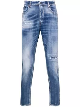 John Richmond джинсы Lou с эффектом потертости, синий