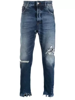 John Richmond джинсы скинни с нашивкой-логотипом, синий