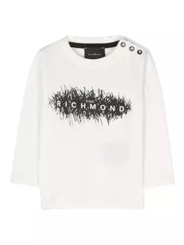John Richmond Junior футболка с логотипом, белый