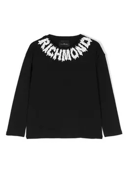 John Richmond Junior футболка с логотипом, черный