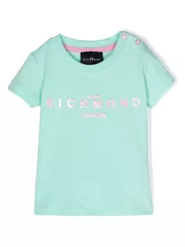 John Richmond Junior футболка с логотипом, зеленый
