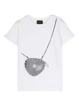 John Richmond Junior футболка с принтом, белый