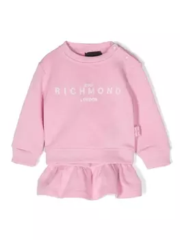 John Richmond Junior комплект из топа и юбки с логотипом, розовый