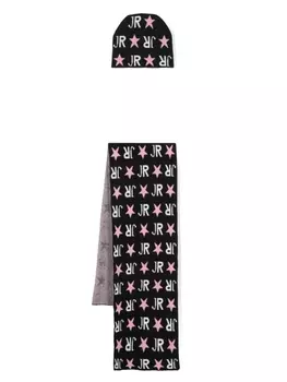 John Richmond Junior комплект шапок с логотипом intarsia, черный