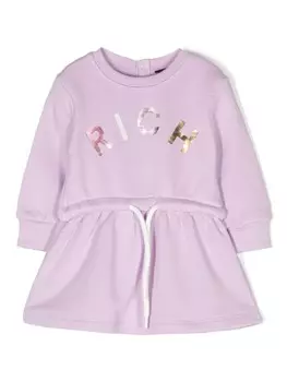 John Richmond Junior платье с логотипом, фиолетовый