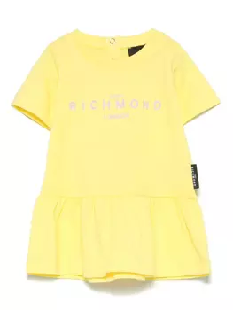 John Richmond Junior платье с логотипом, желтый