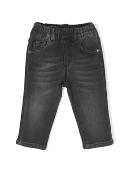 John Richmond Junior прямые джинсы с логотипом, черный