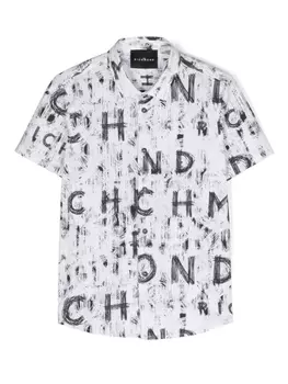 John Richmond Junior рубашка с логотипом, белый