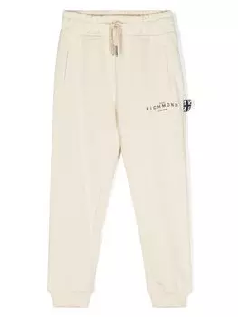 John Richmond Junior спортивные брюки с логотипом, нейтральный цвет