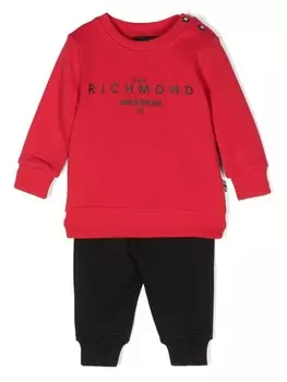 John Richmond Junior спортивный костюм с логотипом, красный