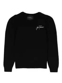 John Richmond Junior свитер с вышитым логотипом, черный