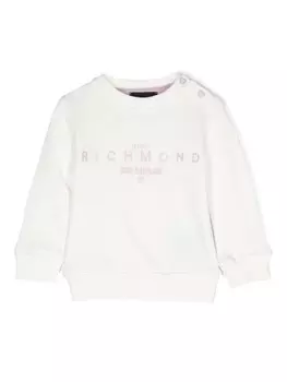 John Richmond Junior толстовка с логотипом, белый