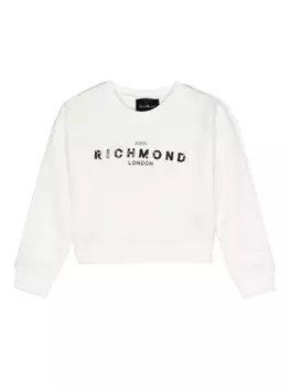 John Richmond Junior толстовка с пайетками, белый