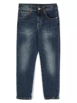 John Richmond Junior зауженные джинсы средней посадки с логотипом, синий