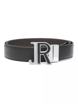 John Richmond ремень с пряжкой-логотипом, черный