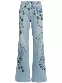 John Richmond широкие джинсы с завышенной талией, синий