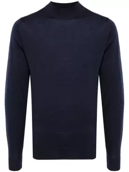 John Smedley джемпер тонкой вязки с высоким воротником, синий