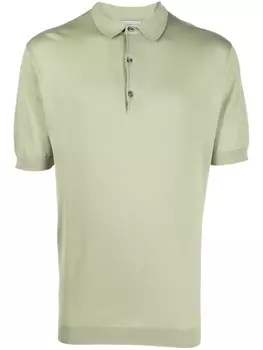John Smedley рубашка поло тонкой вязки, зеленый