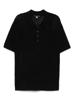 John Varvatos рубашка поло с короткими рукавами, черный