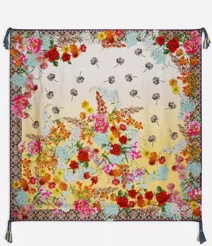 JOHNNY WAS Delite Шелковый квадратный шарф, цветочный