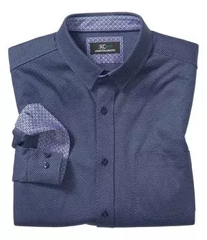 Johnston & Murphy XCFlex Performance Эластичная тканая рубашка с длинными рукавами и небольшой коробкой, синий