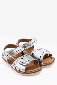 JoJo Maman Bb Детские кожаные сандалии Pretty Jojo Maman Bb, серебряный