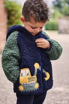 JoJo Maman Bb худи из искусственной овчины Jojo Maman Bb, синий