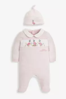 JoJo Maman bb Jemima Puddle Duck комбинезон и свободный комплект со шляпой Jojo Maman Bb, розовый