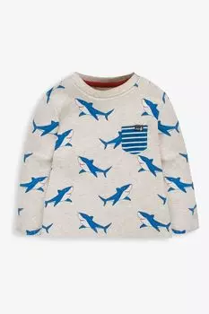 JoJo Maman Bb топ с карманом и принтом акулы Jojo Maman Bb