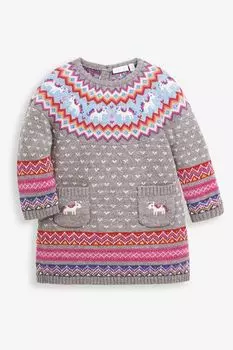 JoJo Maman Bb трикотажное платье с единорогом Fair Isle Jojo Maman Bb