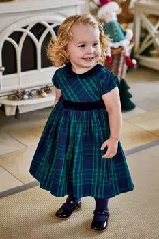 JoJo Maman bb вечернее платье в клетку Jojo Maman Bb, синий