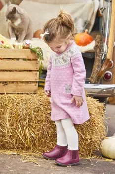 JoJo Maman Bb вязаное платье для девочки со скандинавским узором Jojo Maman Bb, розовый