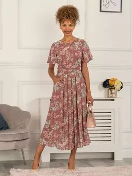 Jolie Moi Nadine Шифоновое платье с цветочным принтом, Сиреневый