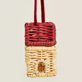 Ёлочная игрушка Zara Home Rattan Christmas House Decoration, красный/бежевый