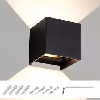 Jopassy светодиодный настенный светильник для улицы, гостиной, настенный светильник, IP65, лестница, подвал, прихожая, столовая, 7 Вт, черный, теплый белый