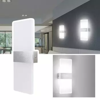 Jopassy светодиодный настенный светильник для внутреннего и наружного освещения, современный настенный светильник, настенное освещение, лестница, прихожая, холодный белый, 2X 12 Вт