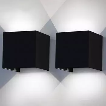 Jopassy светодиодный настенный светильник настенные светильники IP65 гостиная прихожая лампа лестница настенный светильник наружное украшение 12 Вт черный холодный белый упаковка из 4 шт.