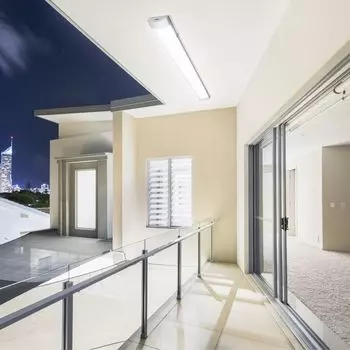 Jopassy светодиодный светильник для влажной комнаты, потолочные светильники нейтрального белого цвета, потолочный светильник для мастерской, гараж, 150 см, 48 Вт Fiqops, белый