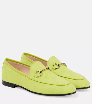 Jordaan GG тканевые лоферы Gucci, Firefly-Dk Fir/Firef
