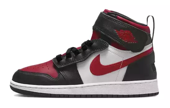 Jordan 1 High FlyEase Black White Fire Red GS