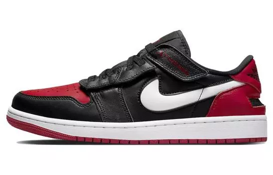 Jordan 1 Low FlyEase Черный Белый Тренажерный зал Красный