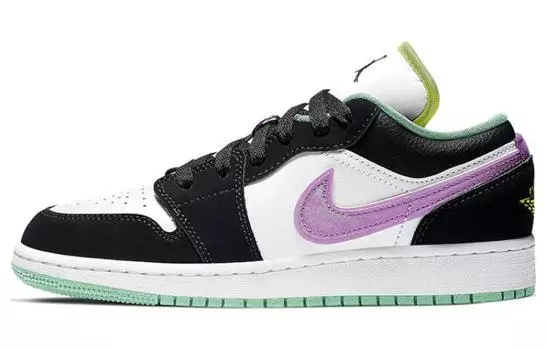 Jordan 1 Low Green Glow Фиолетовый Шок (GS)