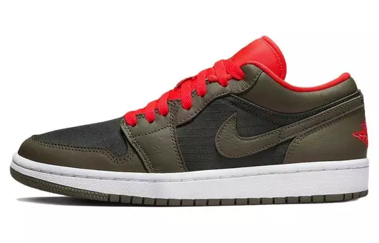 Jordan 1 Low SE Newsprint Olive Grey Women's