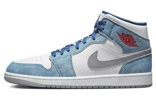 Jordan 1 Mid French Синий Огненный Красный